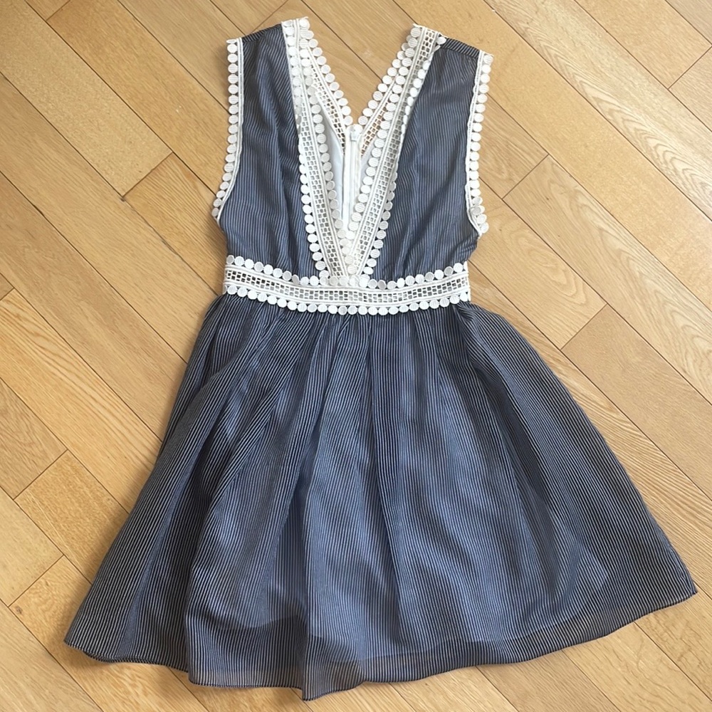 Sandro Romance Lace Trim Mini Dress